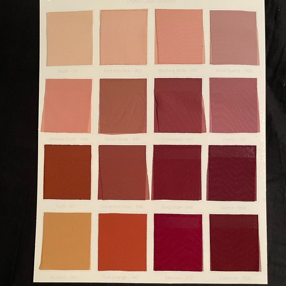 Color/Material swatches from Azzazie and Revelry - Picture 3 of 5